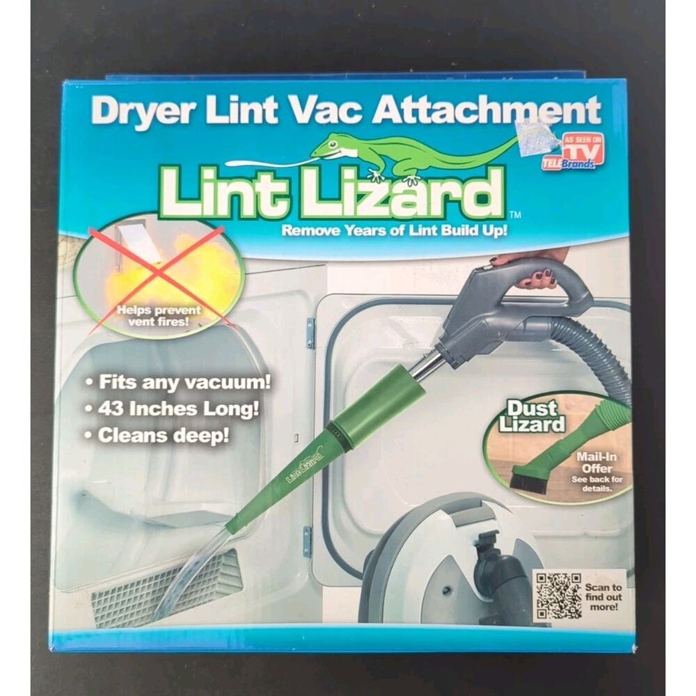 Lint Lizard Dryer Vac Attachment Vacuum Remove Lint From Dryers 43" NEW/SEALED